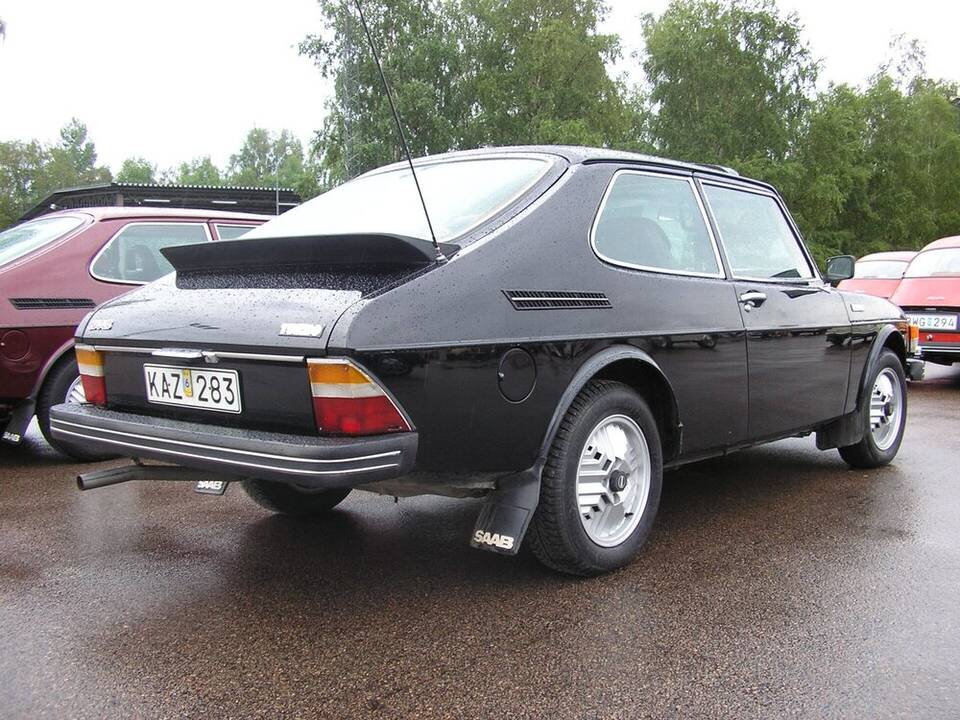 Commons identifies a restored 1978 Saab 99 Turbo. The image shows the three-door hatchback form, but the file page does not establish U.S.-market specification.