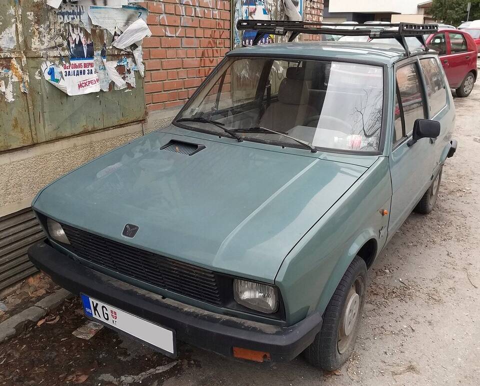 Zastava Yugo 45A, the same model family as the Jugo 45 profile; the A suffix, market spelling, and individual vehicle year differ or are not established.