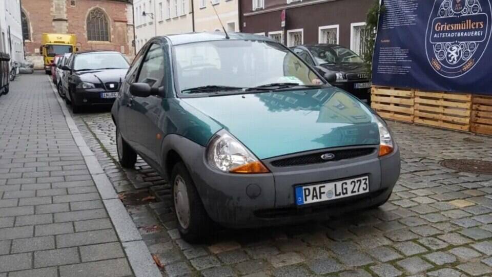 First-generation Ford Ka photographed in Germany; correct original body generation, but production year and trim are not established.