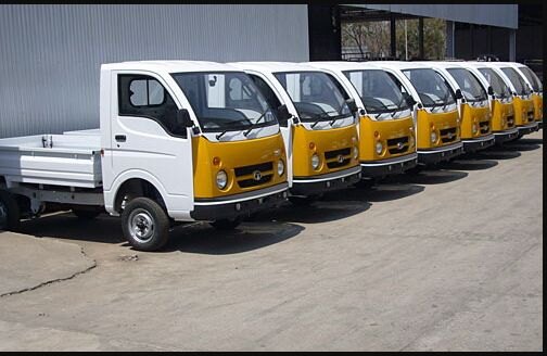 Exact Tata Ace model photographed at a factory outlet; individual model year and launch specification are not stated.