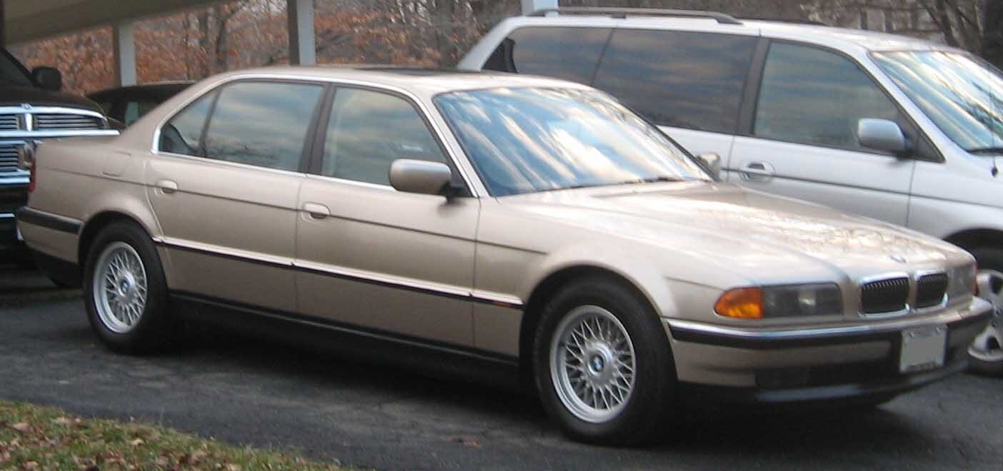 1995–1998 BMW 750iL E38 photographed in the United States; correct long-wheelbase V12 model family but not exact 1994 European launch specification
