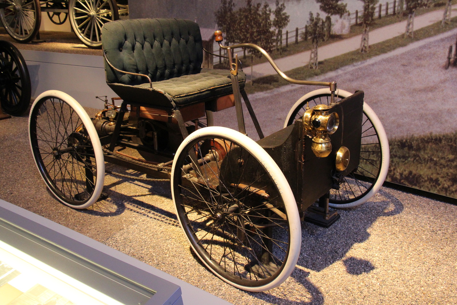 Henry Ford’s black-and-green 1896 Quadricycle Runabout displayed at The Henry Ford.