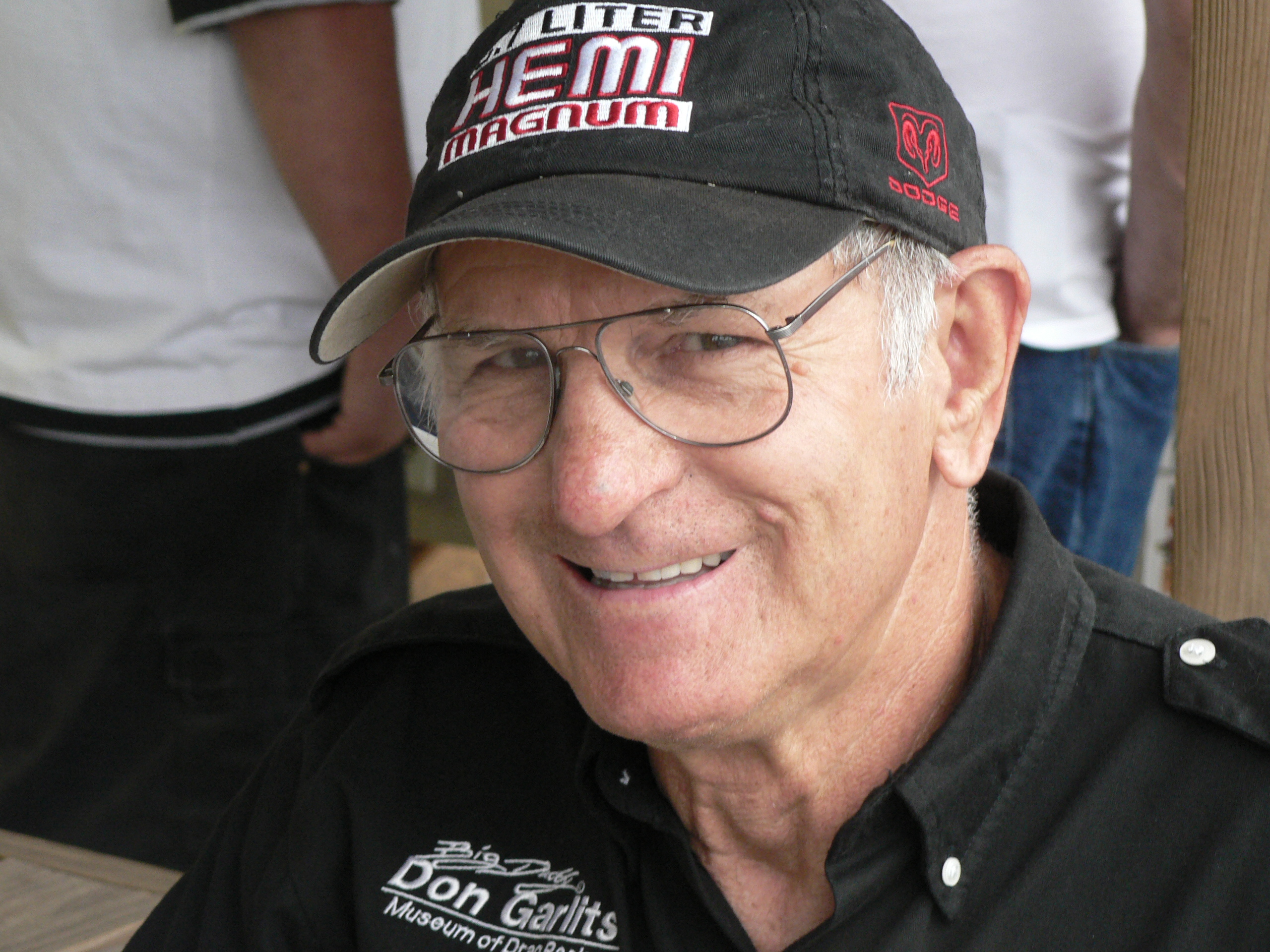 Don Garlits smiling in a black Hemi Magnum cap and Don Garlits Museum shirt in 2007, photographed by cole24_.
