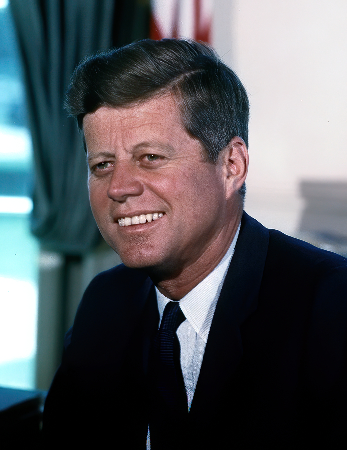 President John F. Kennedy in the Oval Office on July 11, 1963, photographed by Cecil W. Stoughton.