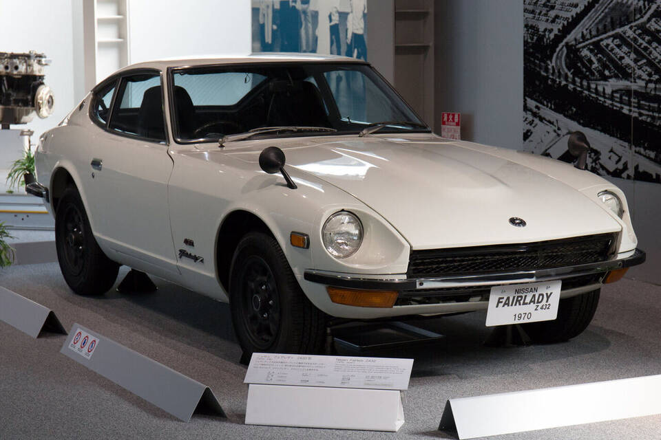 1970 Japanese Nissan Fairlady Z432 PS30 museum car; exact Z432 version and body family, one model year later than the 1969 profile