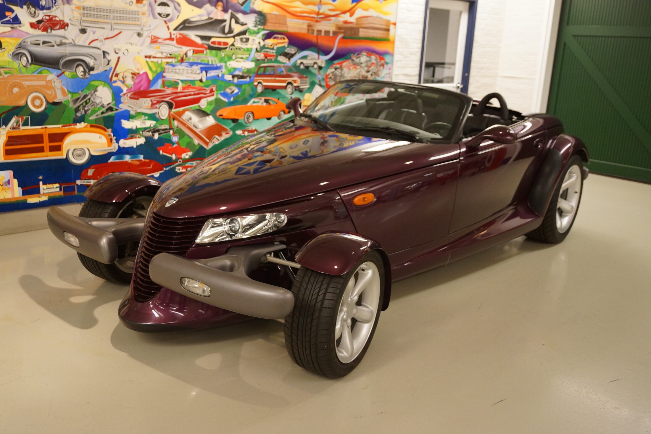 Commons title explicitly identifies a 1997 Plymouth Prowler, photographed in the Walter P. Chrysler Museum.
