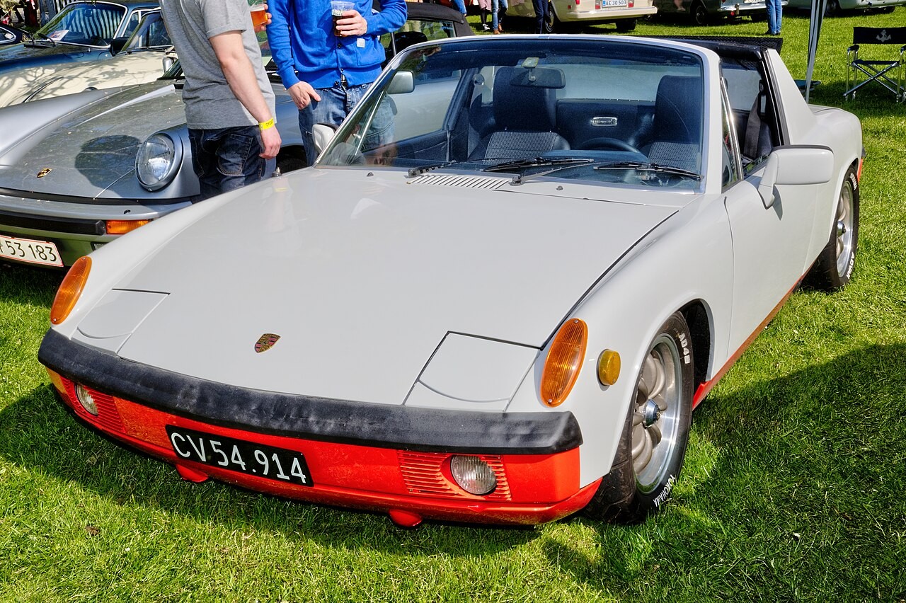 Representative 1972 Porsche 914/4 1.7, explicitly identified by source; imported to Denmark in 2009. Year and original market differ or are unverified. Custom paint, wheels and mirrors are visible; not stock 1970 European specification evidence.